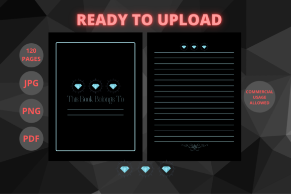 Discover the Elegance of the Diamond Black Notebook KDP Template