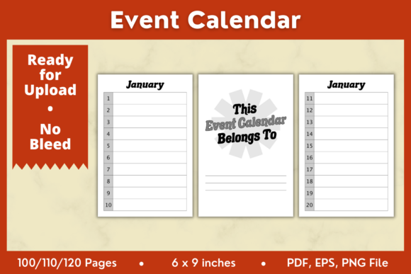 Event Calendar KDP Interior 6x9in