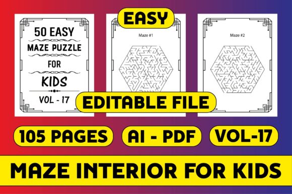 Explore 50 Maze Puzzles for Kids Vol-17