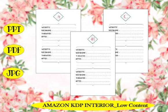 Floral Alphabetical Password Logbook