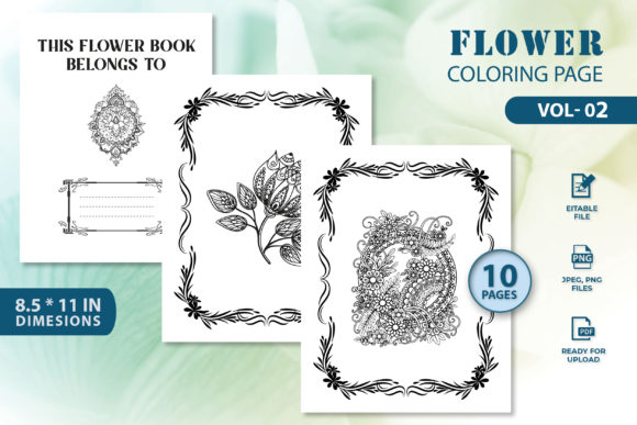 Flower Coloring Page Vol-02: A Versatile and Creative Resource for All Ages