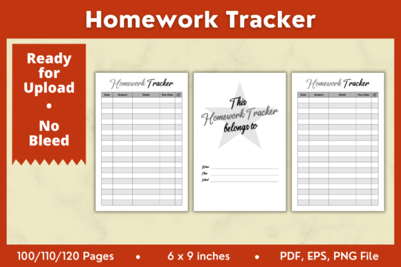 Optimizing Your Low-Content Publishing with the Homework Tracker KDP Interior 6x9in