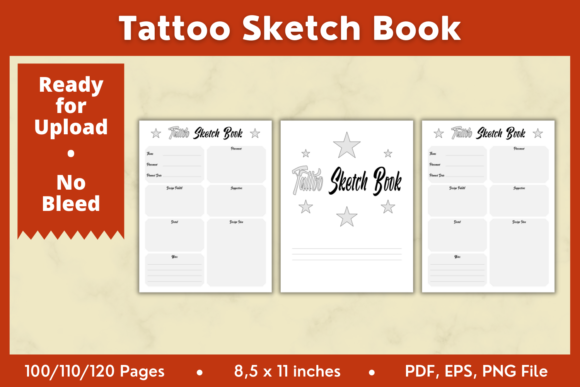 Tattoo Sketch Book KDP Interior 8,5x11in